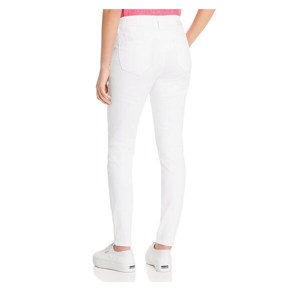 JAG Womens Skinny Jeans White Zippered Pocketed Solid Mid Rise Juniors 0/25 - Picture 2 of 4